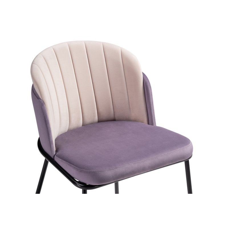 Стул на металлокаркасе Сиолим сливовый / кремовый / черный глянец