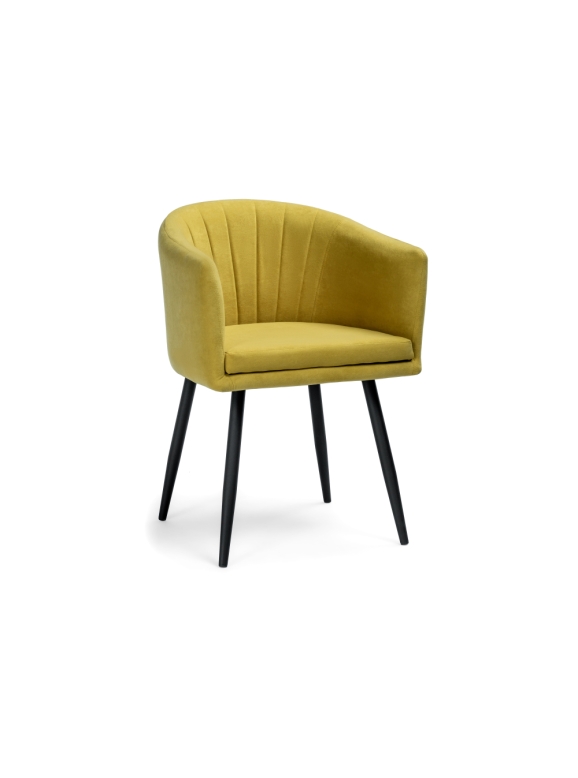 Стул на металлокаркасе Валета горчичный / черный