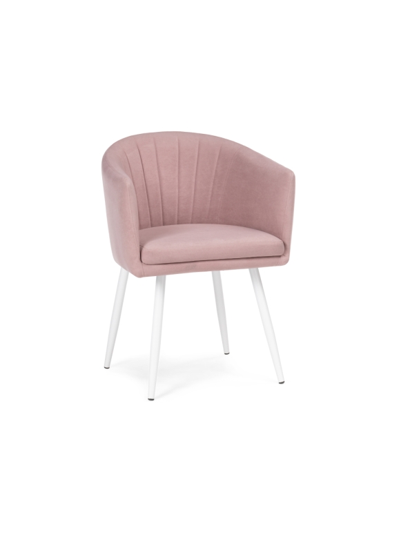 Стул на металлокаркасе Валета пыльно-розовый /  белый