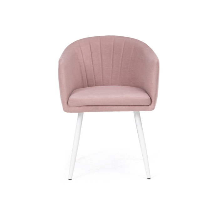 Стул на металлокаркасе Валета пыльно-розовый /  белый