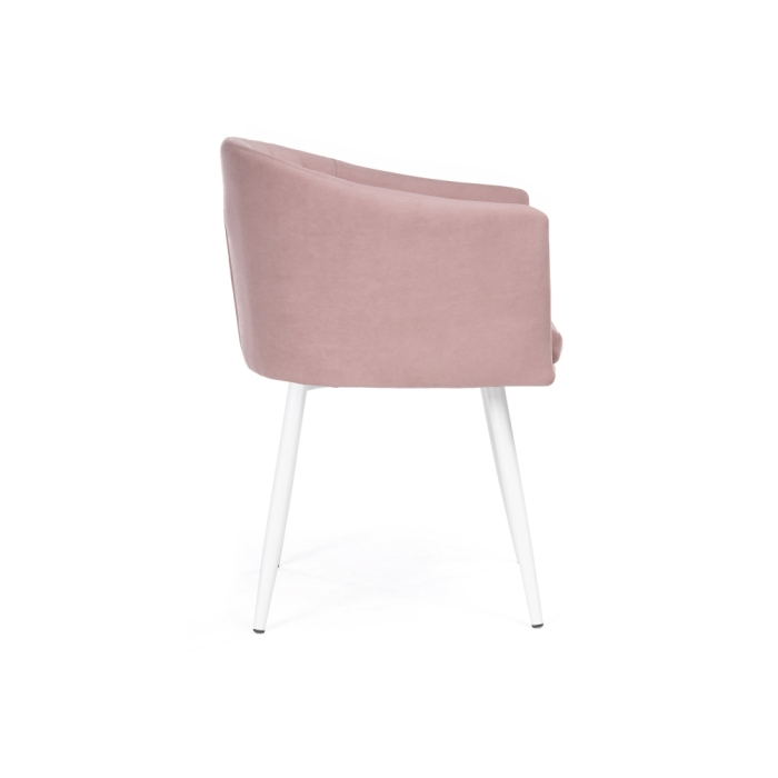 Стул на металлокаркасе Валета пыльно-розовый /  белый