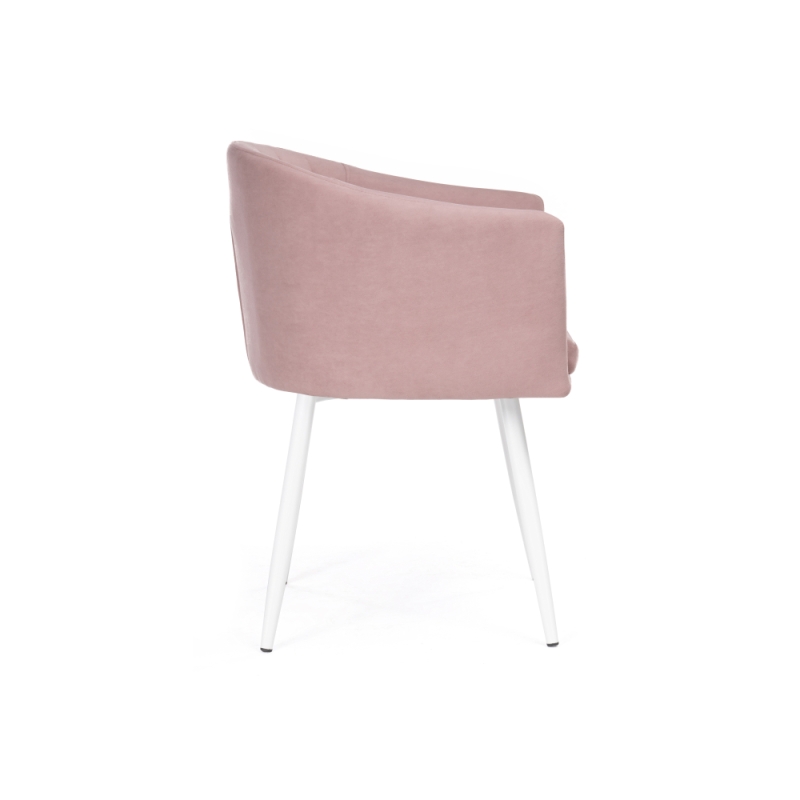 Стул на металлокаркасе Валета пыльно-розовый /  белый