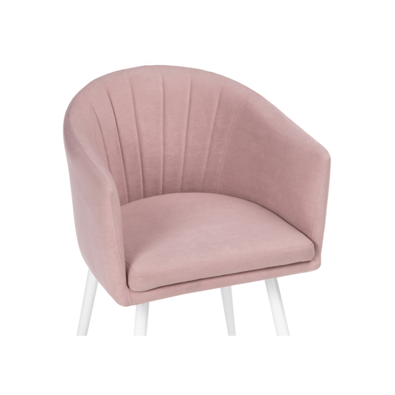 Стул на металлокаркасе Валета пыльно-розовый /  белый