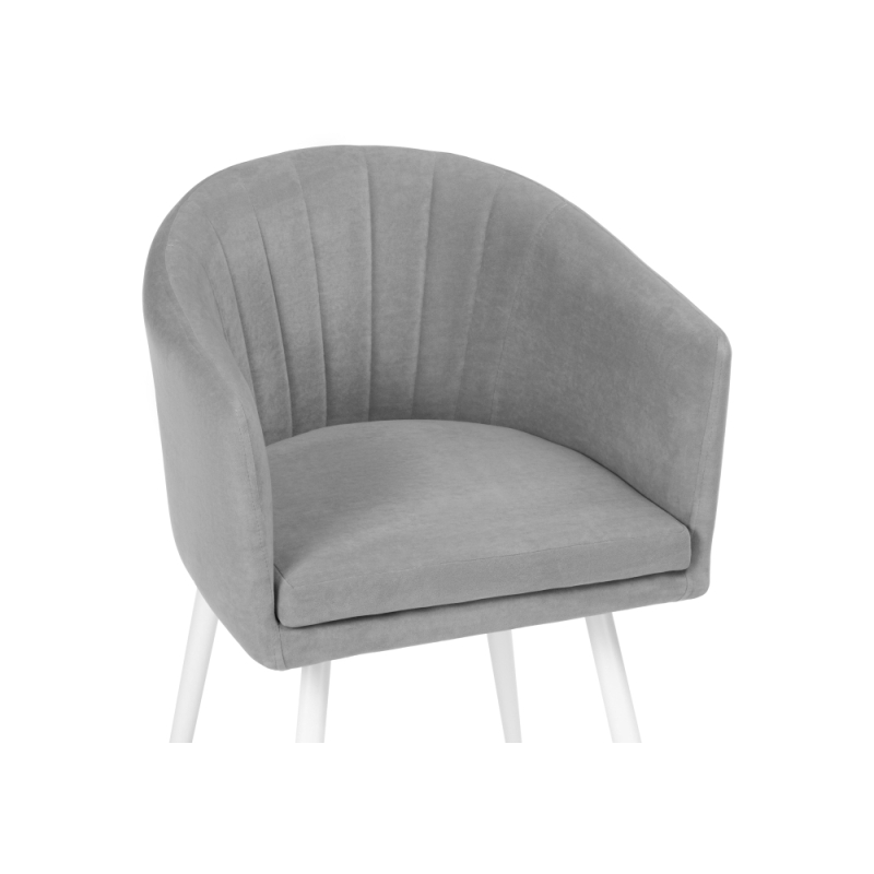 Стул на металлокаркасе Валета светло-серый / белый