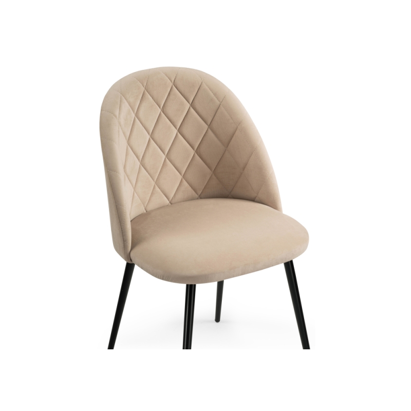 Стул на металлокаркасе Зест микровелюр 05 / черный глянец