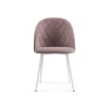 Стул на металлокаркасе Зест микровелюр розовый / белый глянец
