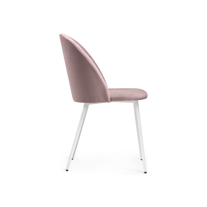Стул на металлокаркасе Зест микровелюр розовый / белый глянец
