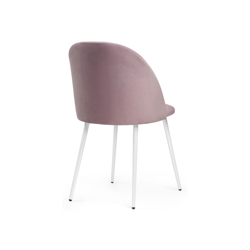 Стул на металлокаркасе Зест микровелюр розовый / белый глянец