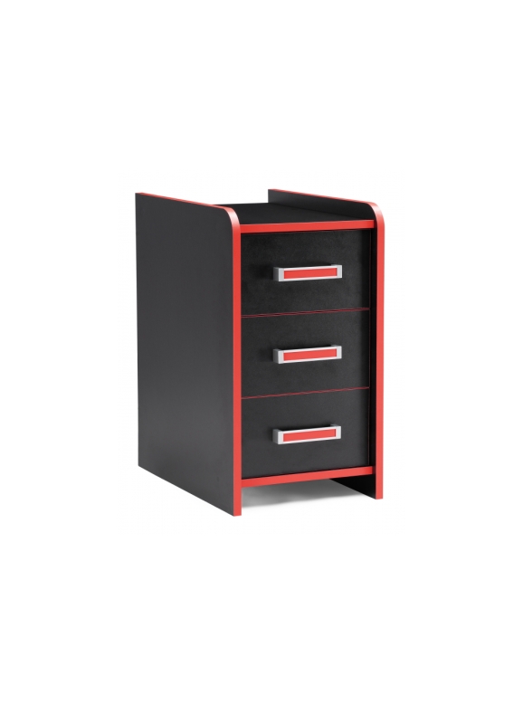 Тумба Ханна 33х55х60 черная / красная