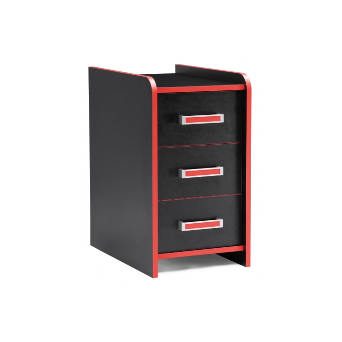 Тумба Ханна 33х55х60 черная / красная