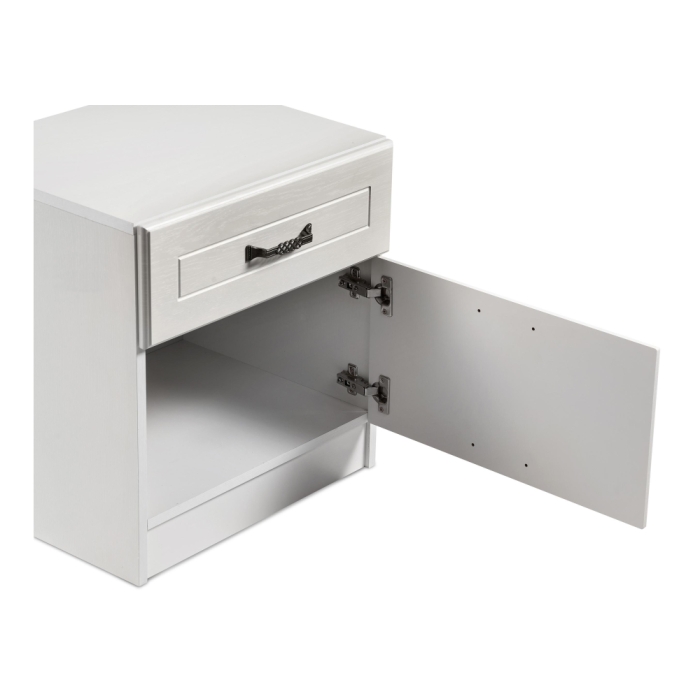 Тумба прикроватная Ливерпуль 08.146 белый / ясень ваниль НМ-1012-100 пвх