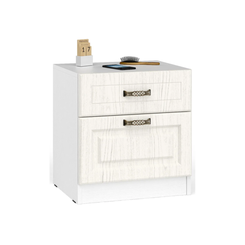 Тумба прикроватная Ливерпуль 08.146 белый / ясень ваниль НМ-1012-100 пвх