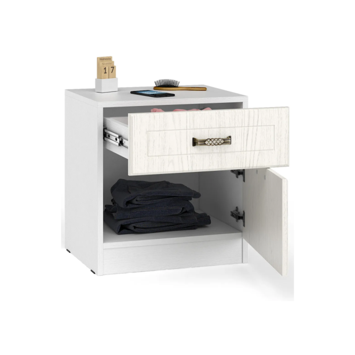 Тумба прикроватная Ливерпуль 08.146 белый / ясень ваниль НМ-1012-100 пвх