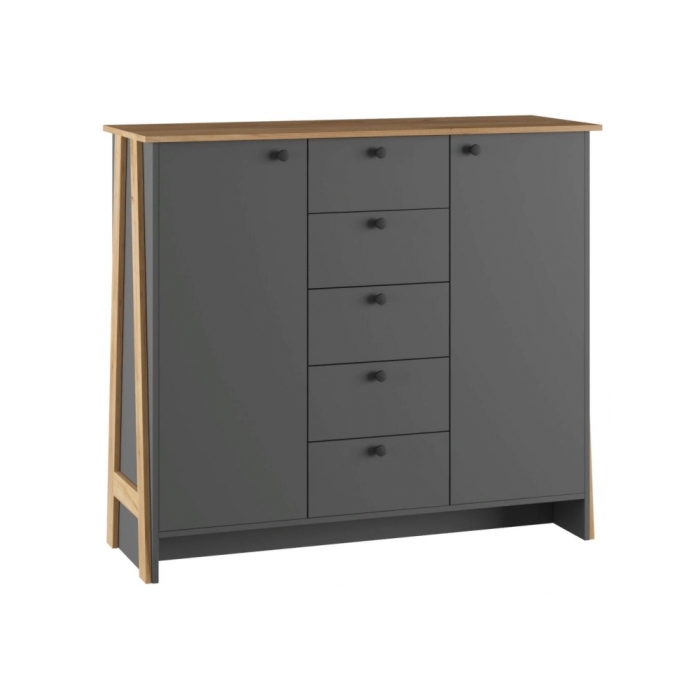 Тумба Теодора графит / крафт золотой