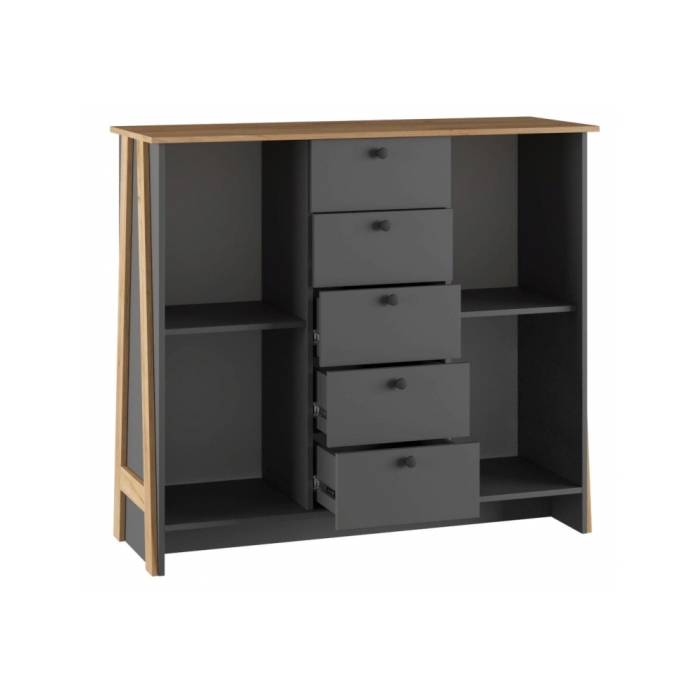 Тумба Теодора графит / крафт золотой