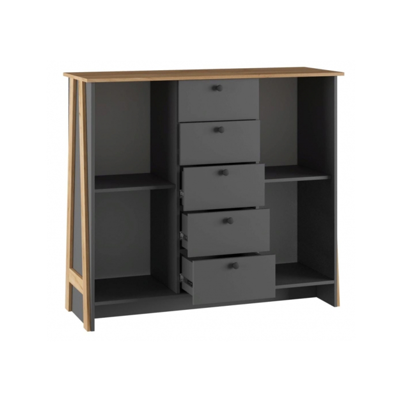 Тумба Теодора графит / крафт золотой