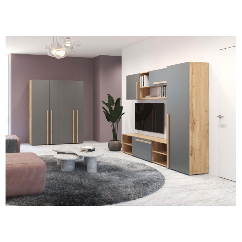 ТВ-тумба Чернин 1800 дуб вотан / графит