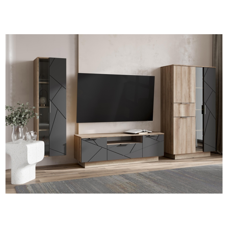 ТВ-тумба Диамо ТБ 04 софт графит / дуб каньон