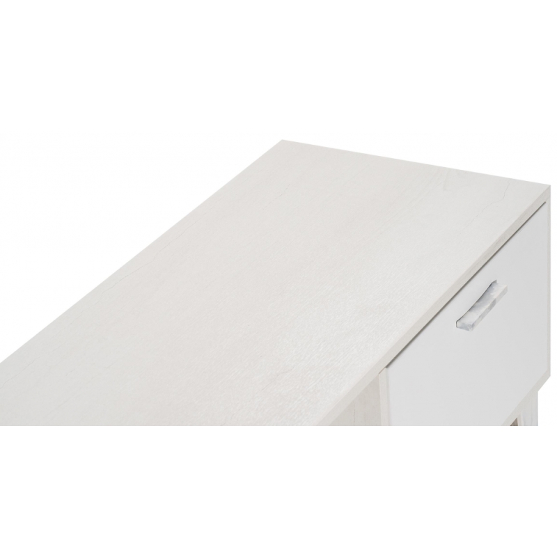 ТВ-тумба Эго Т-3 на ножках бетон светлый / белый глянец