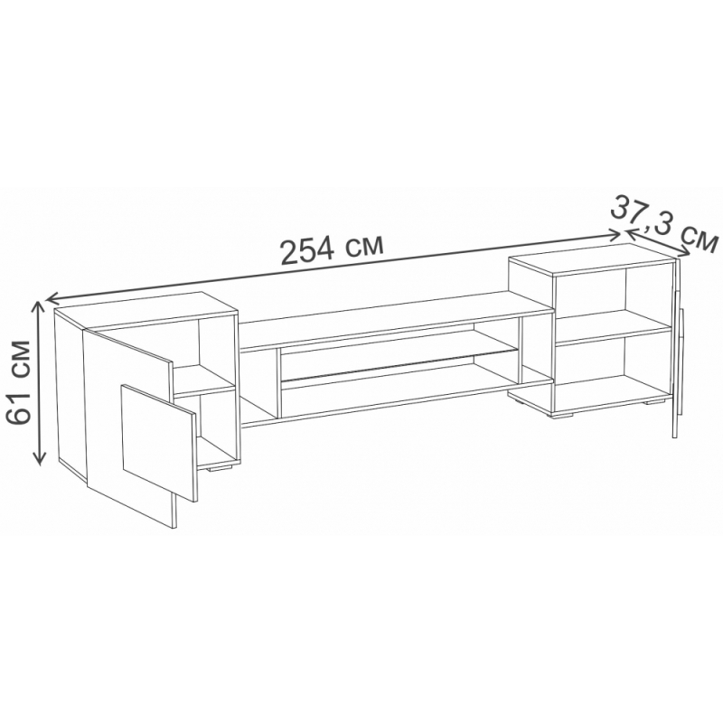 ТВ-тумба Лисмор белый / бетон светлый