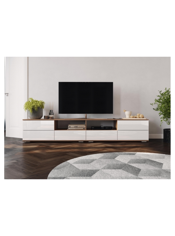 ТВ-тумба Маллоу дуб вотан / белый глянец