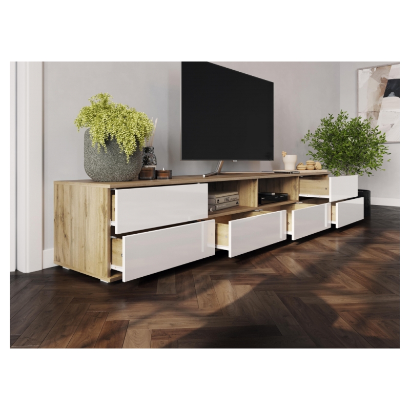 ТВ-тумба Маллоу дуб вотан / белый глянец