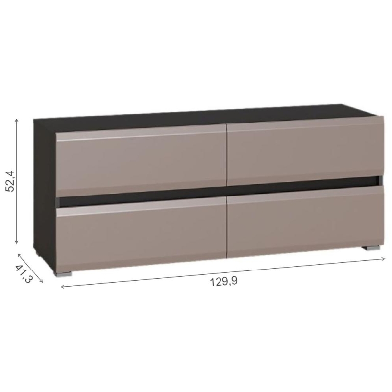 ТВ-тумба Сейдиль антрацит / антрацит / веллюто капучино