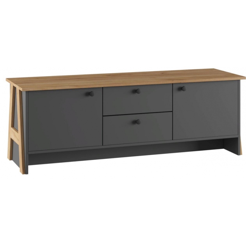 ТВ-тумба Теодора графит / крафт золотой