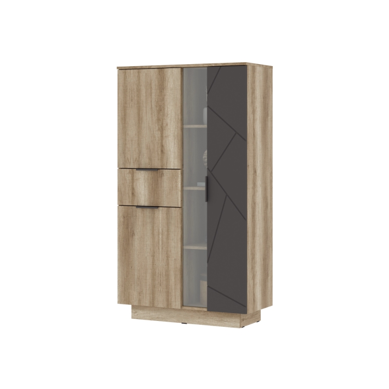 Витрина Диамо ШК 02 софт графит / дуб каньон