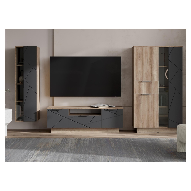 Витрина Диамо ШК 02 софт графит / дуб каньон