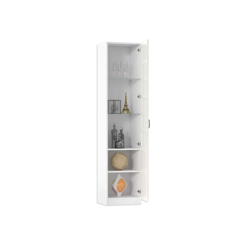 Витрина Ливерпуль белый / ясень ваниль