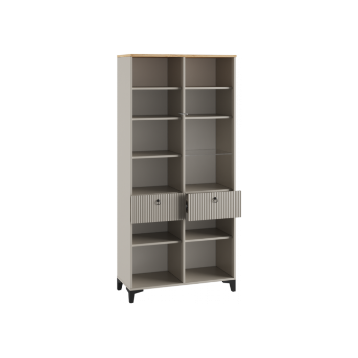 Витрина Ника 800 бежевый мат-05 / кашемир / дуб делано