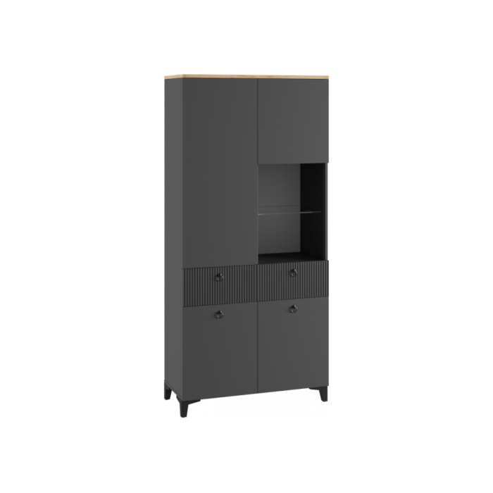 Витрина Ника 800 эйхория QR-17 / графит / дуб делано