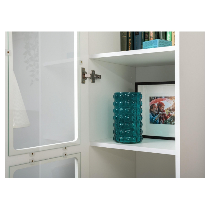 Витрина Опра 16.394.03 белый PE шагрень / дуб золотой craft