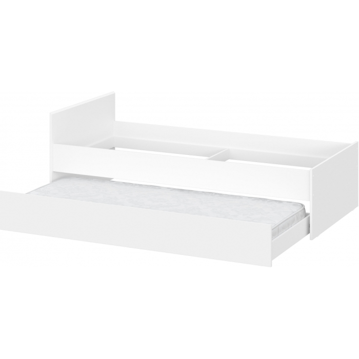 Выкатная кровать Валенсия 80х190 белый текстурный