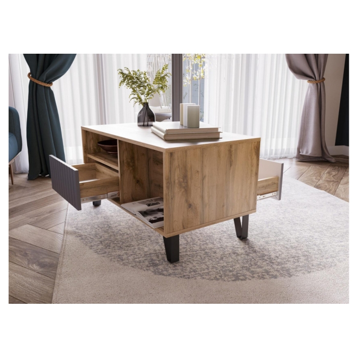 Журнальный стол Эннис дуб вотан / графит софт