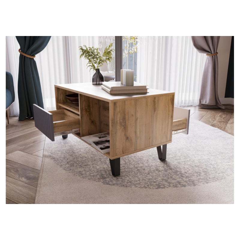 Журнальный стол Эннис дуб вотан / графит софт