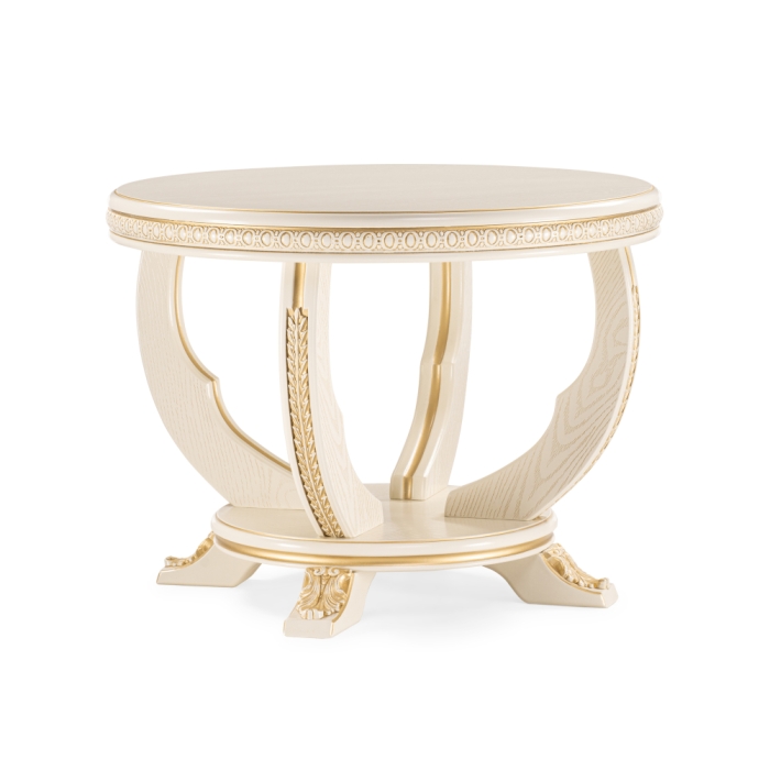 Журнальный столик Луис 70х52 слоновая кость / золото