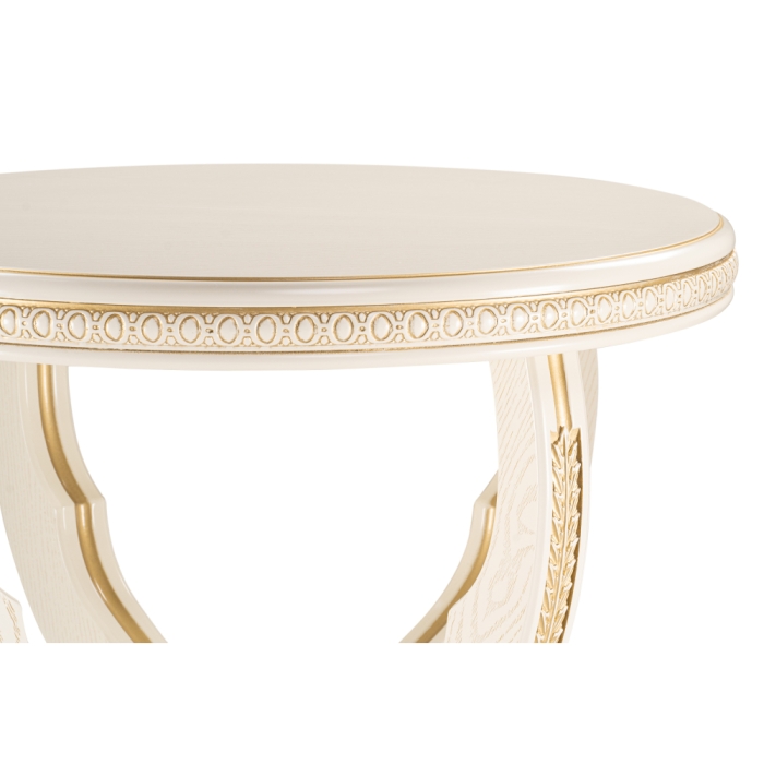 Журнальный столик Луис 70х52 слоновая кость / золото