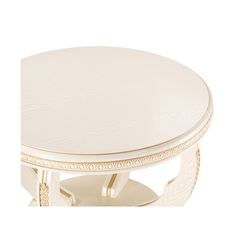 Журнальный столик Луис 70х52 слоновая кость / золото