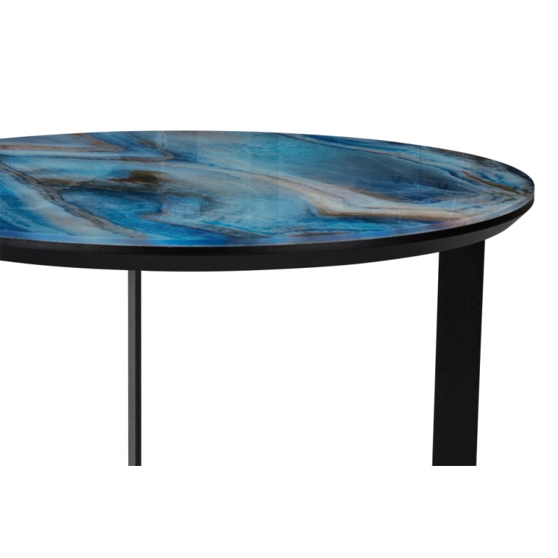 Журнальный столик Роб D-450 45х50 лазурит / черный