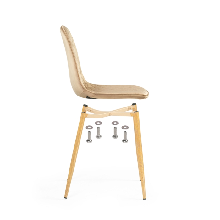 Стул на металлокаркасе Capri dark beige / wood