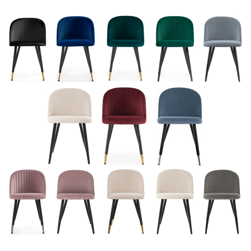 Стул на металлокаркасе Gabi black / black / gold