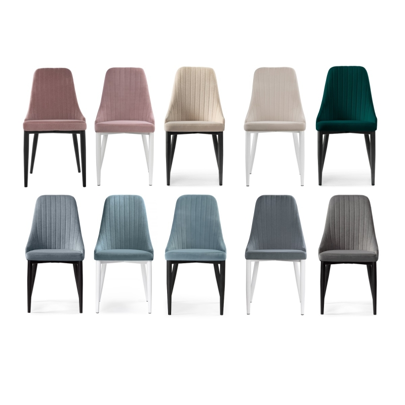 Стул на металлокаркасе Kora 1 light blue / white / black