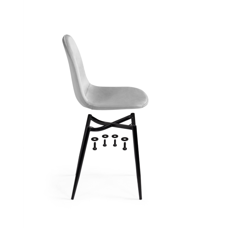 Стул на металлокаркасе Lilu light grey / black