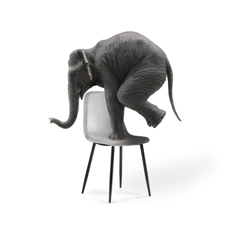 Стул на металлокаркасе Lilu light grey / black