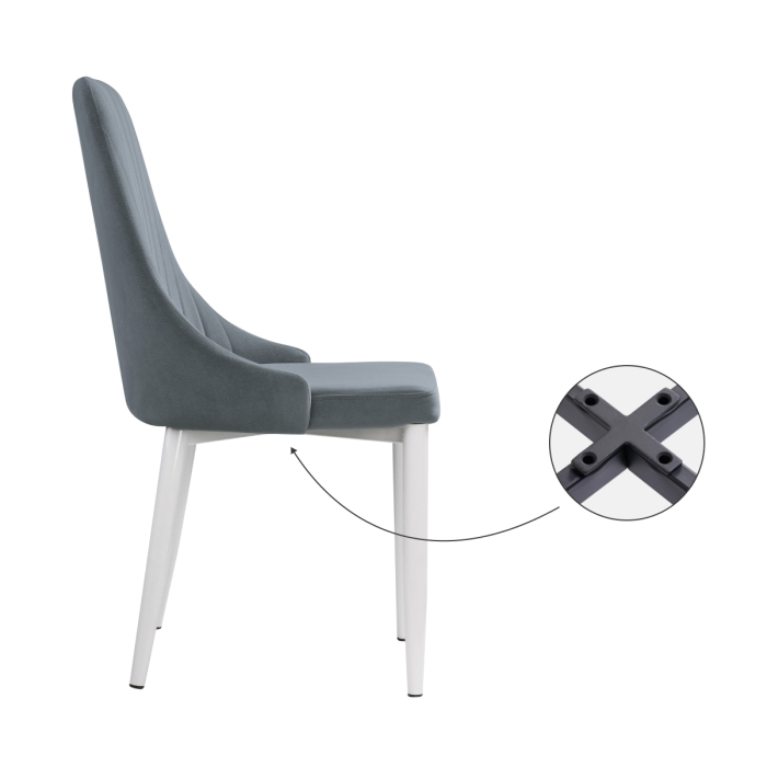 Стул на металлокаркасе Kora white / gray