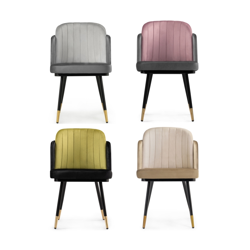 Стул на металлокаркасе Penelopa black / hakki / black / gold