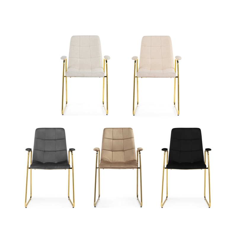 Стул на металлокаркасе Lana black / gold