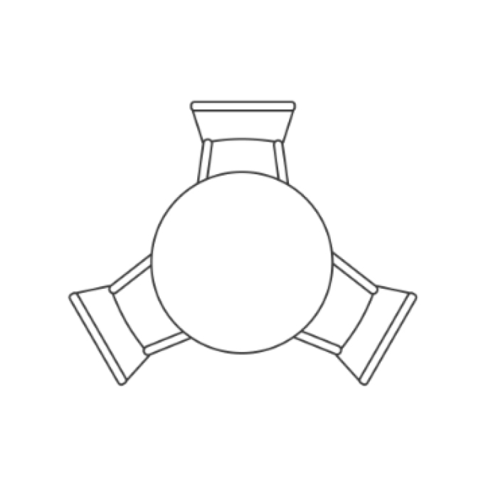 Стол Selina 80х72 black / gold